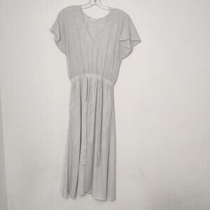 Sienna Sky Polka Dot Maxi Dress Flutter Sleeve V-Neck Small